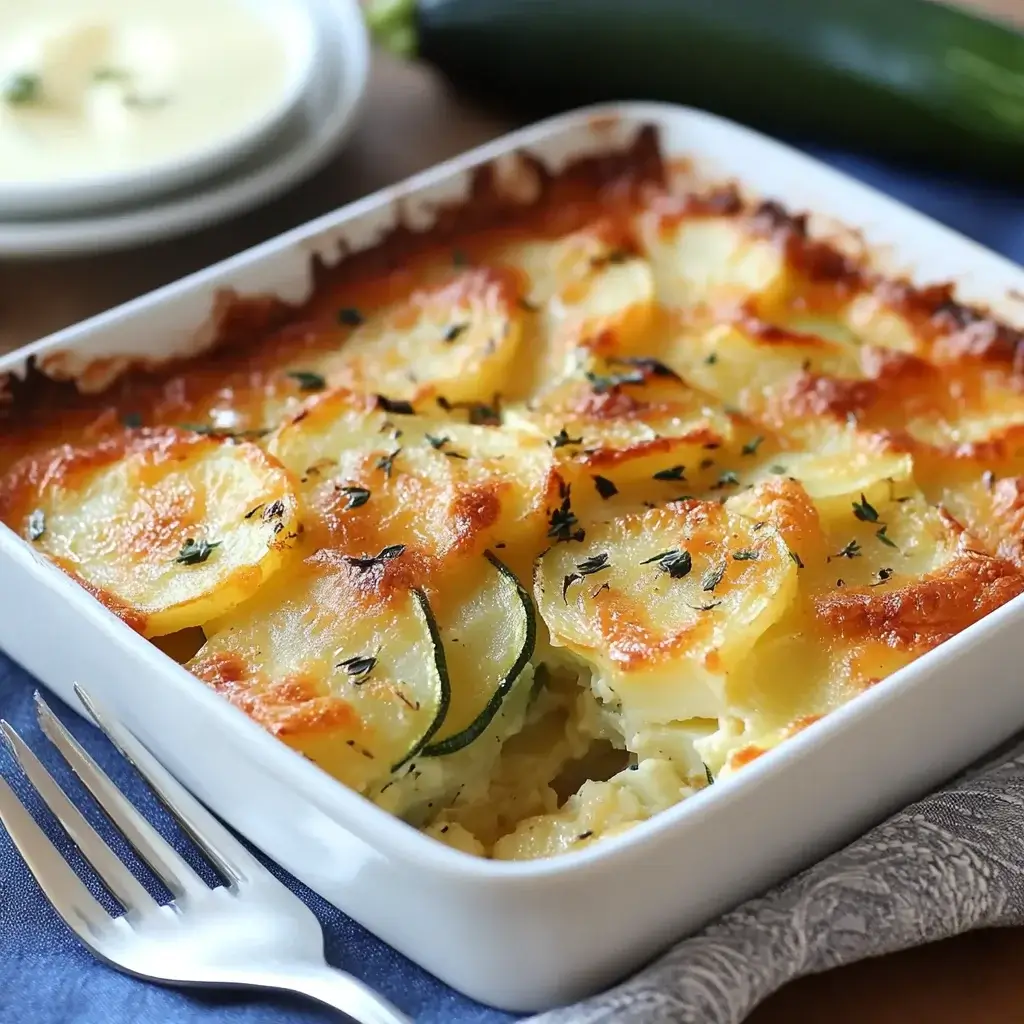 Healthy Zucchini Potato Casserole: Easy Prep, No Peeling Required